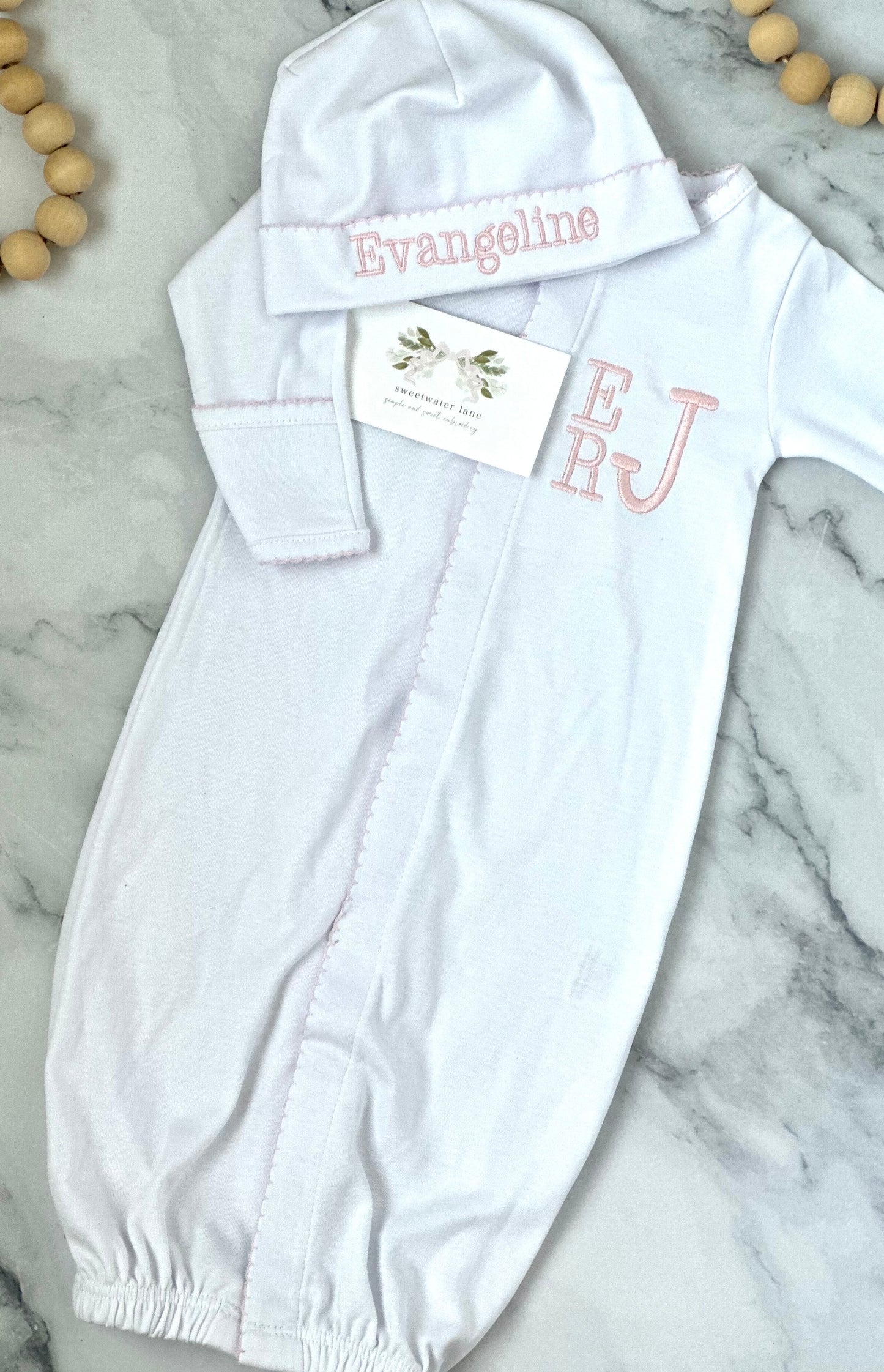 Magnolia Baby Pima Converter Gown w/ Hat