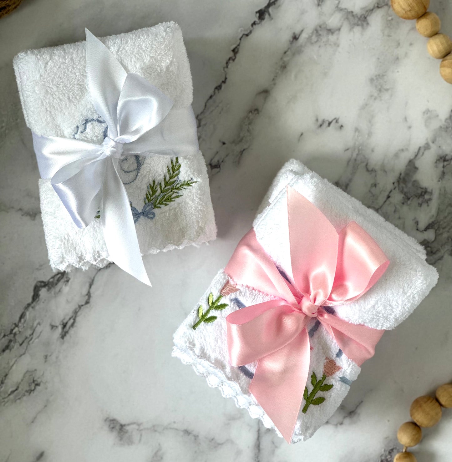 Scalloped Ultra Soft Burp Cloths