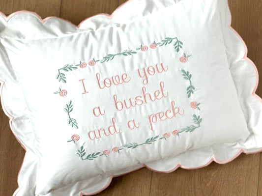 Scalloped Pillow Cover with Floral Border